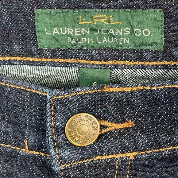 Lauren Ralph Lauren Womens Jeans Classic Straight Leg Mid Rise Dark Blue Rinse 6 - Picture 14 of 14